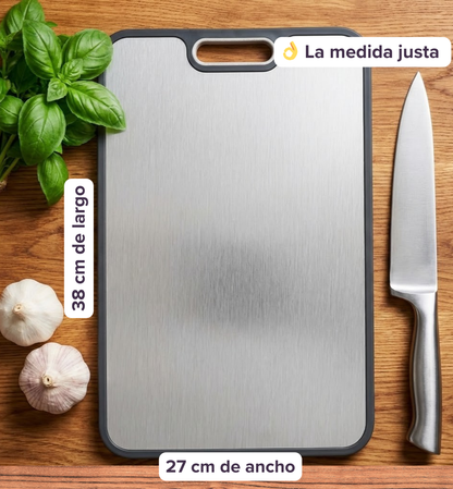 Tabla de Cortar de Titanio 2 en 1 – Doble Cara Grado Alimenticio